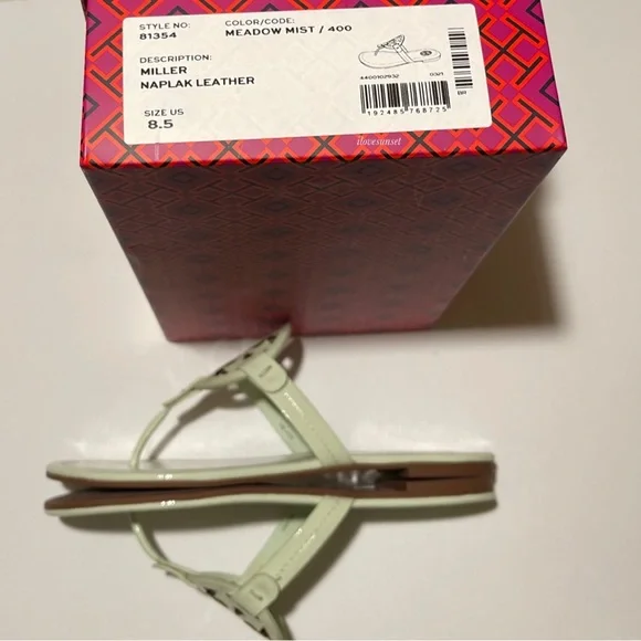 {Tory Burch} Meadow Mist Miller Sandals - Naplak Leather - Picture 6 of 6